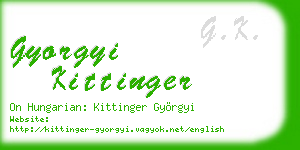 gyorgyi kittinger business card